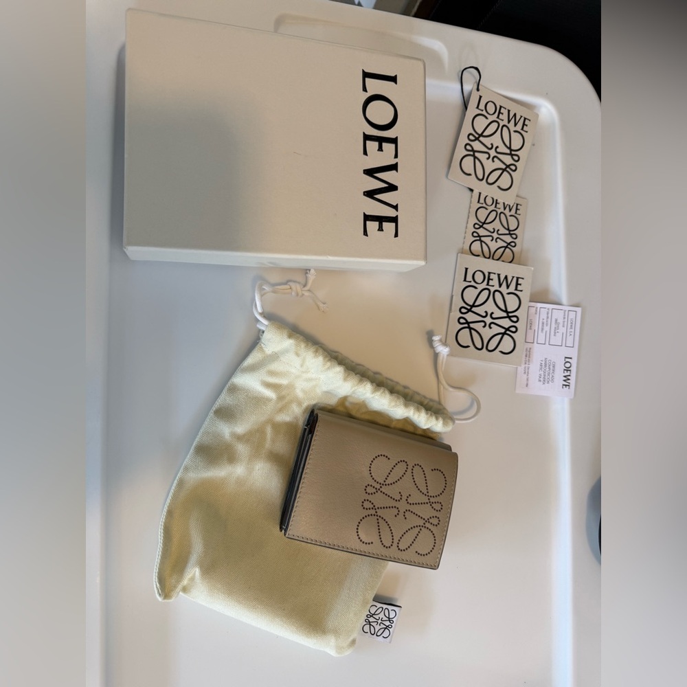 Loewe Beige Leather Card Holder